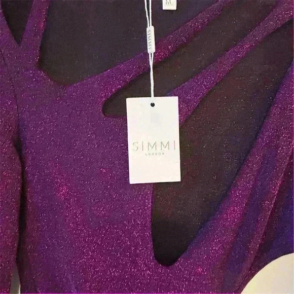 Simmi Women's Asymmetrical Cutout Mini Dress Purple Size M - Picture 9 of 16
